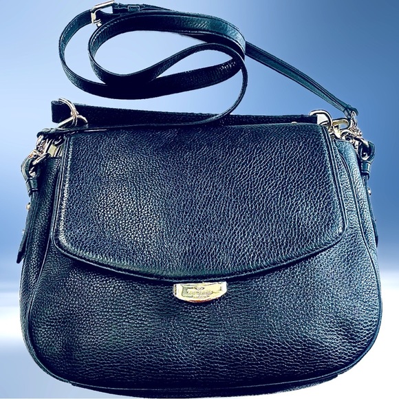 Kate Spade ♠️ Black Flap Pebbled Leather Bag - Picture 6 of 6